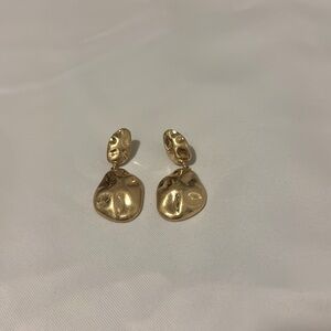 Anthropologie Textured Gold Earrings